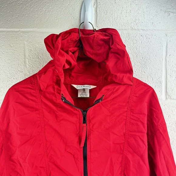 Vintage LL Bean Windbreaker Hooded Jacket Pullover Red Freeport Maine Kids Sz XL - Picture 3 of 13